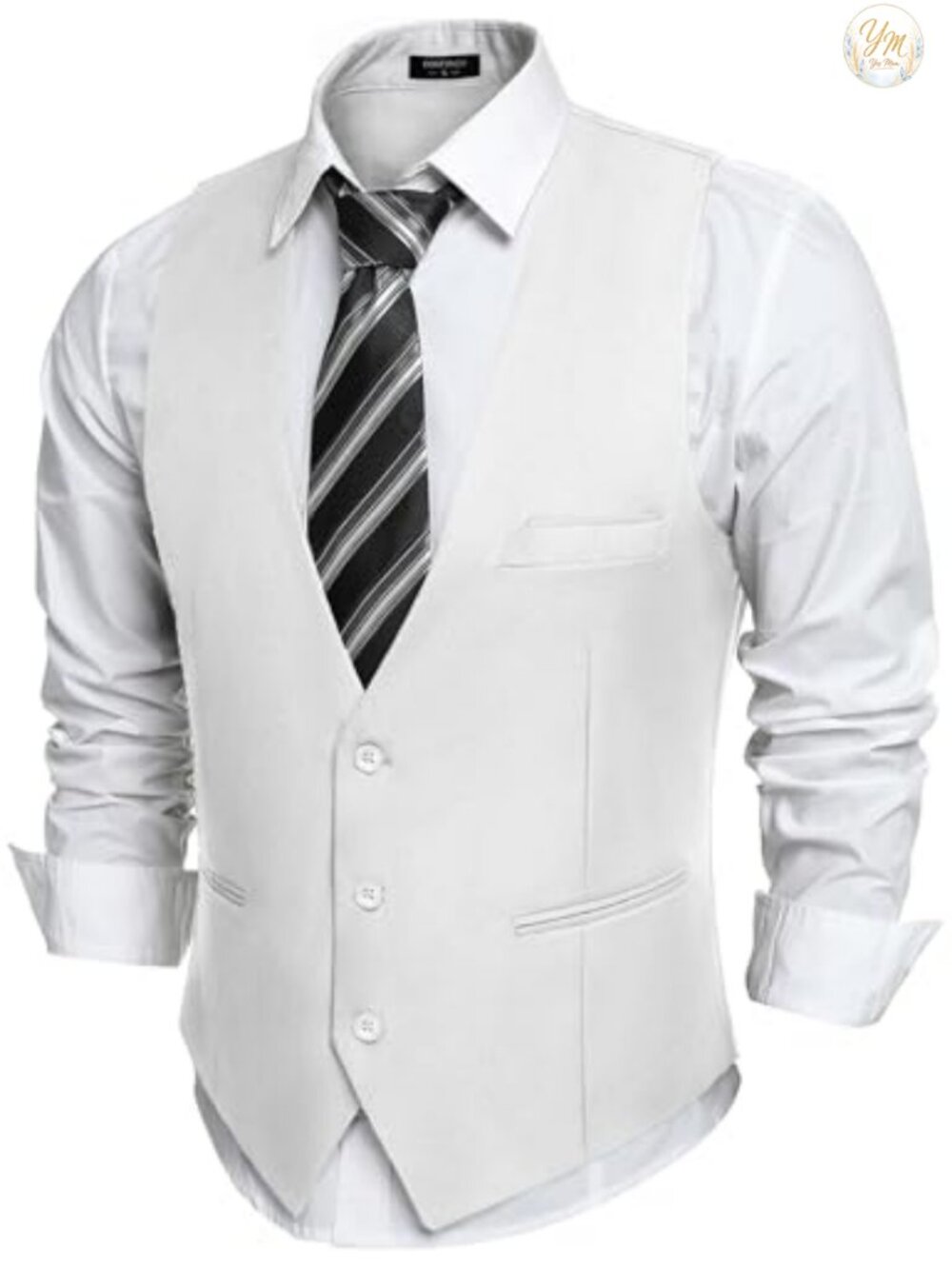 Men's Slim Fit Suit Vest V-Neck 3-Button Formal Dress Waistcoat